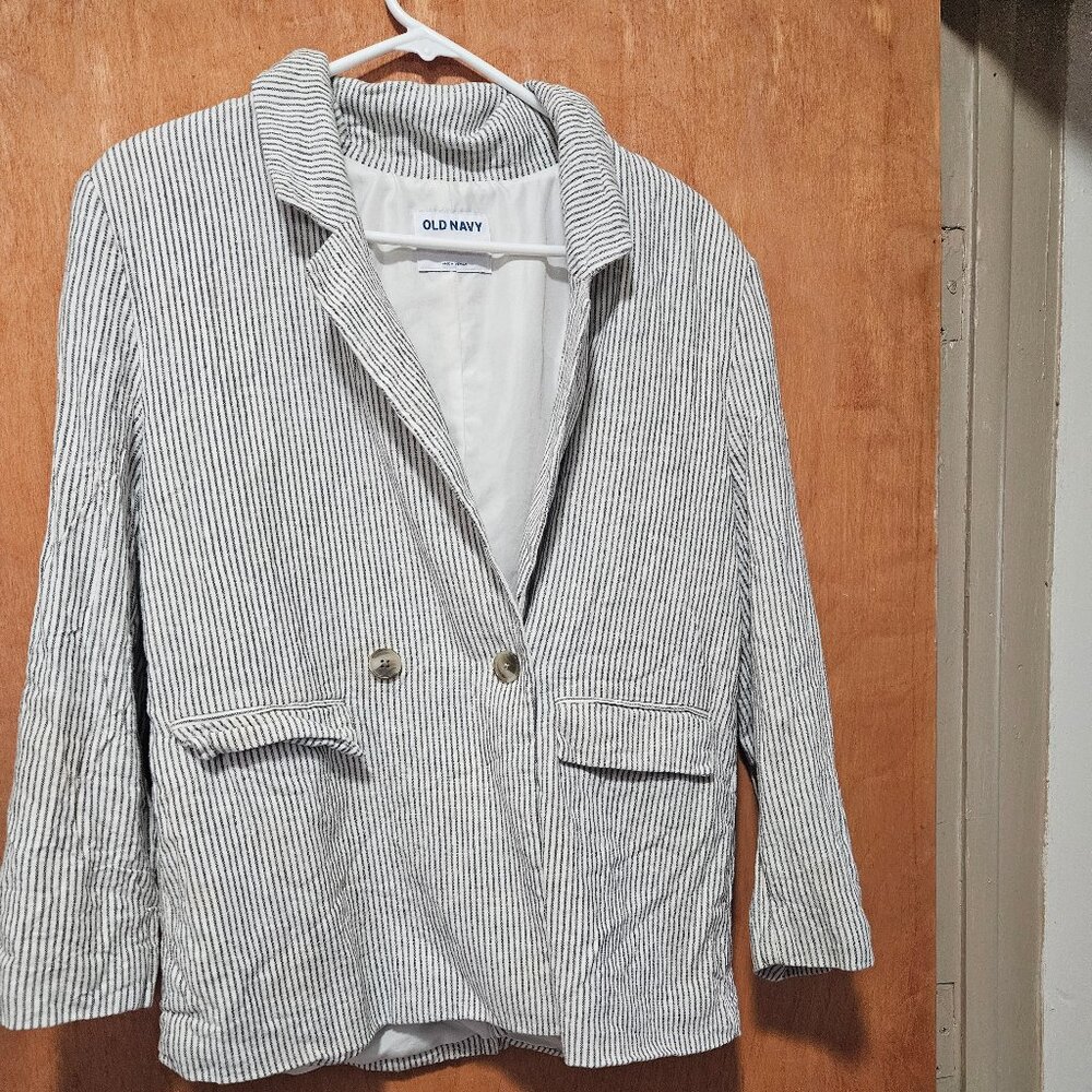 Old Navy Cotton/Linen Blend Double Breasted Blazer